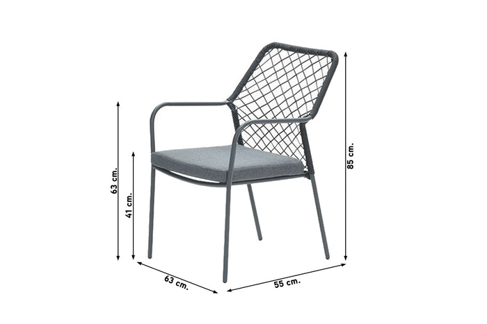Garden Impressions Dido dining tuinstoel - Black|Mystic Grey