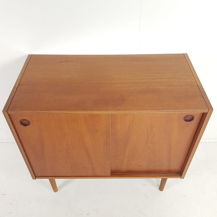 Reliving Vintage Deens Teak Houten Dressoirtje Schuifdeuren Kastje