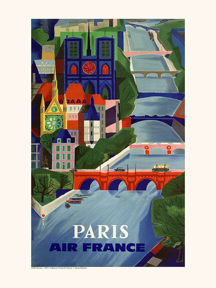 Reliving Vintage Prent Air France Paris
