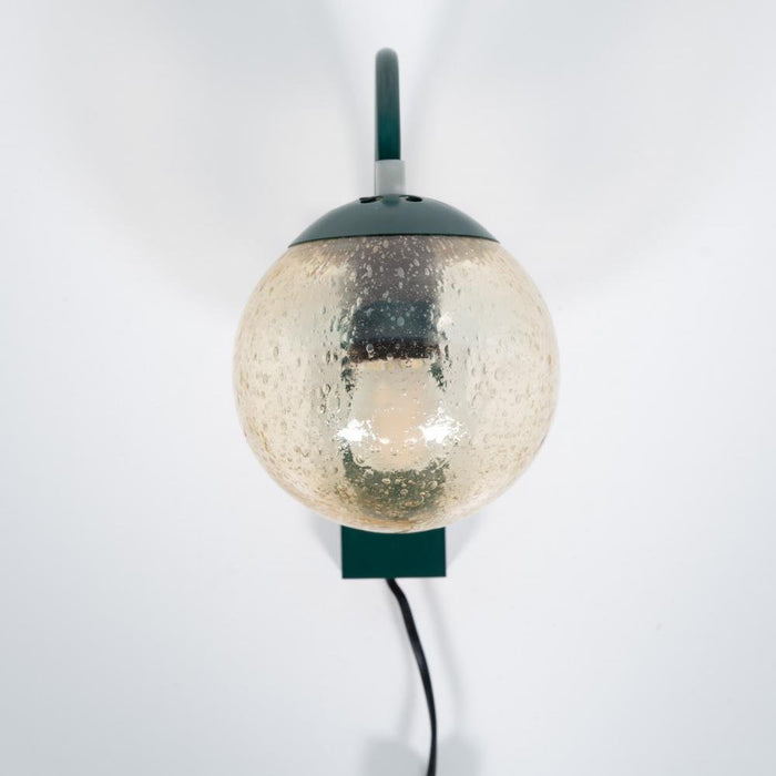Reliving Vintage Jaren 60|70 Wandlamp Groen & Glas, Bubbels Bollamp