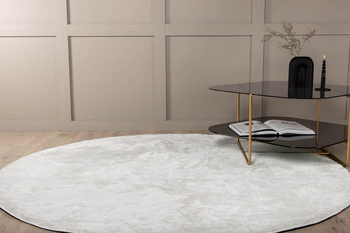 Hioshop Blanca vloerkleed Ø200 cm polyester wit.