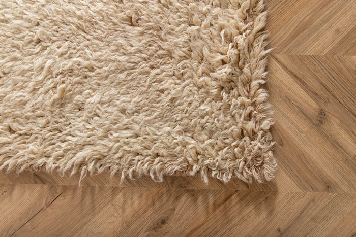 Hioshop Leiko vloerkleed 230x160 cm wol beige.