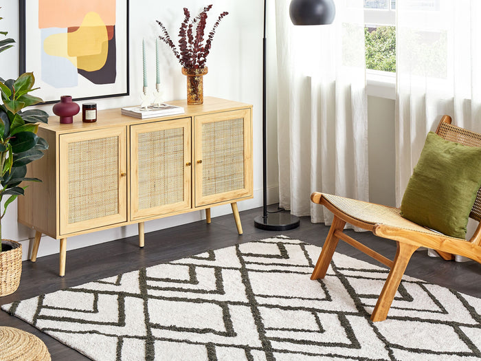 Beliani - YESILKOY - Vloerkleed - Donkergroen - 160 x 230 cm - Katoen