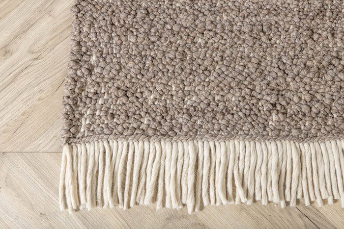 Hioshop Betina vloerkleed 230x160 cm wol bruin.