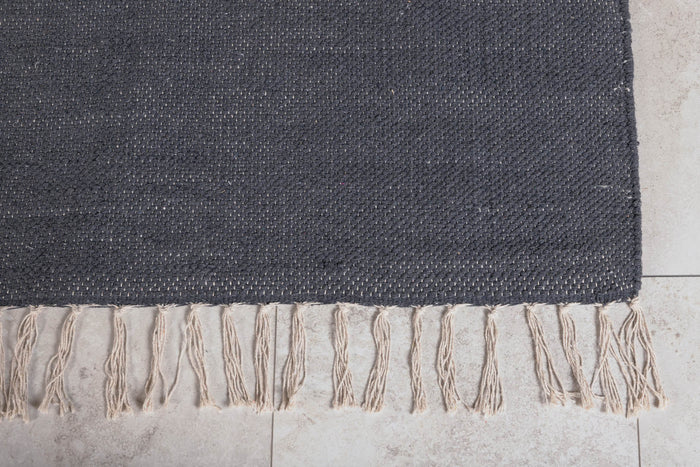 Hioshop Panipat vloerkleed 240x170 cm katoen donkergrijs.