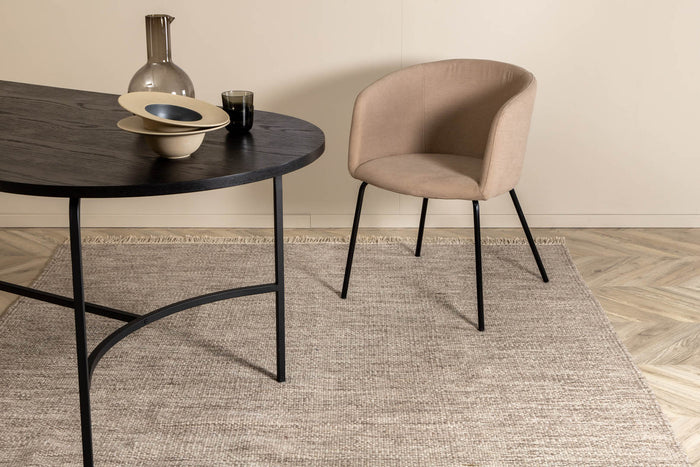 Hioshop Cyrus vloerkleed 230x160 cm wol beige.