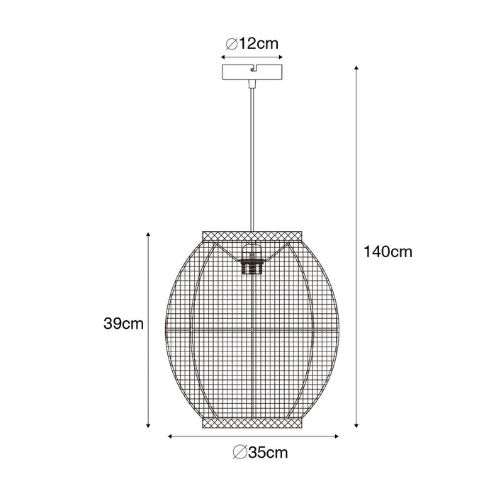QAZQA Oosterse hanglamp naturel stof 35 cm - Rob