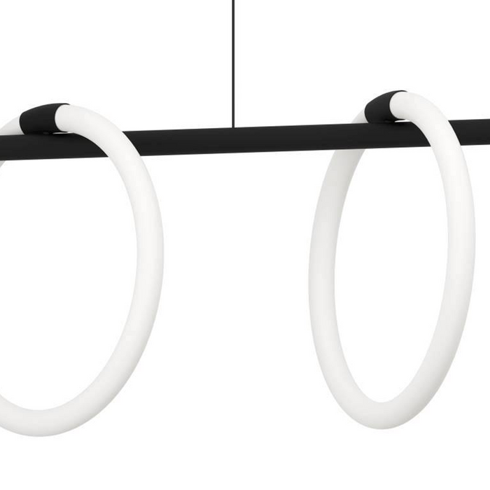 EGLO Caranacoa Hanglamp - LED - 78 cm - Zwart|Wit