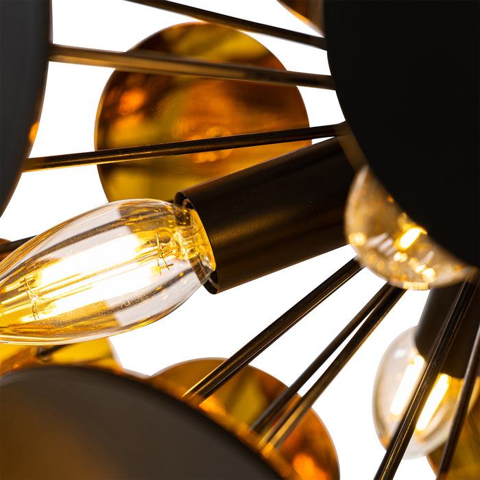 QAZQA Design hanglamp zwart en goud - Cerchio