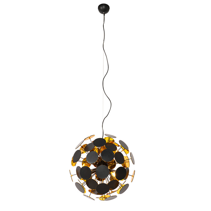 QAZQA Design hanglamp zwart en goud - Cerchio