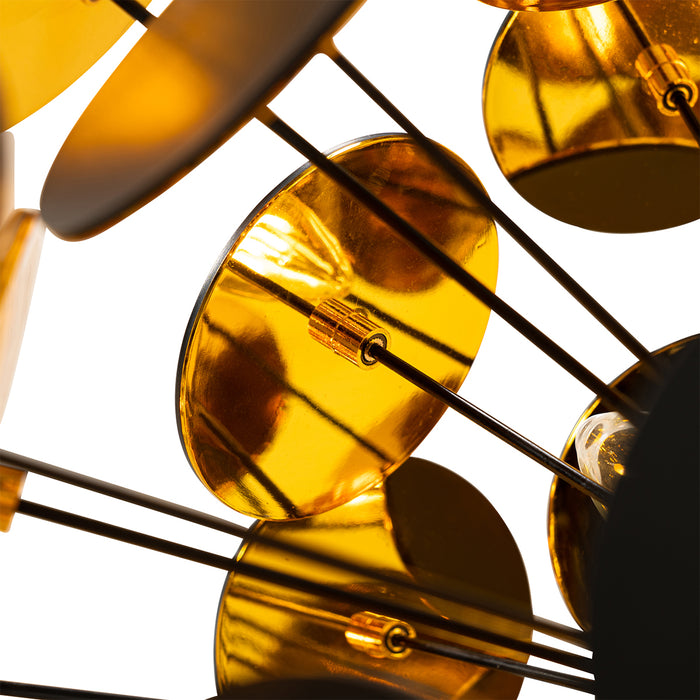 QAZQA Design hanglamp zwart en goud - Cerchio