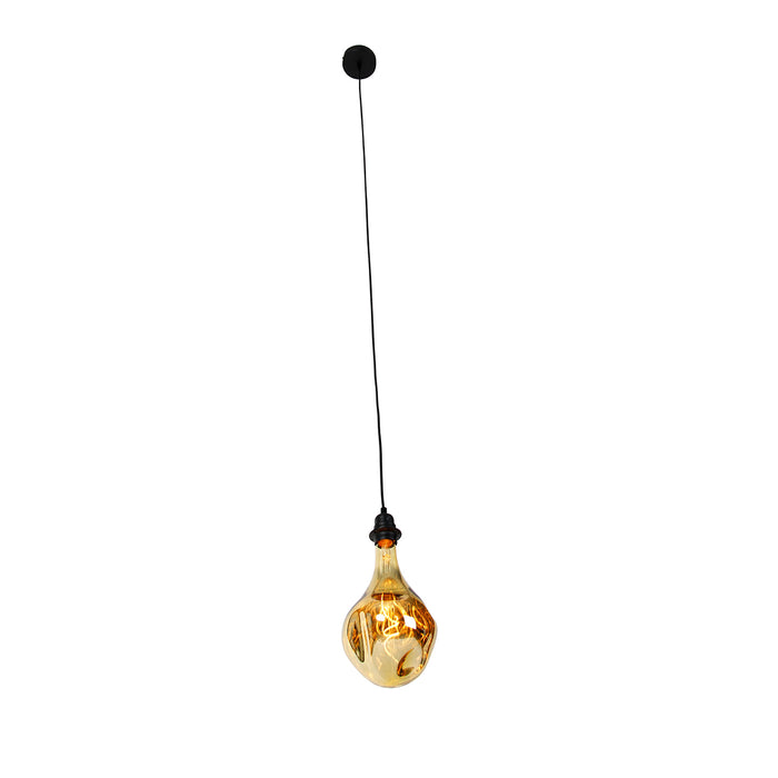 QAZQA LED Hanglamp cava luxe - Zwart - Modern - D 16.5cm