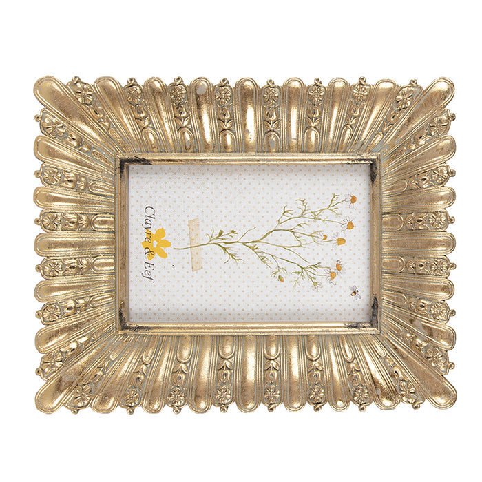 Clayre & Eef Fotolijst 10x15 cm Goudkleurig Kunststof Glas Fotokader