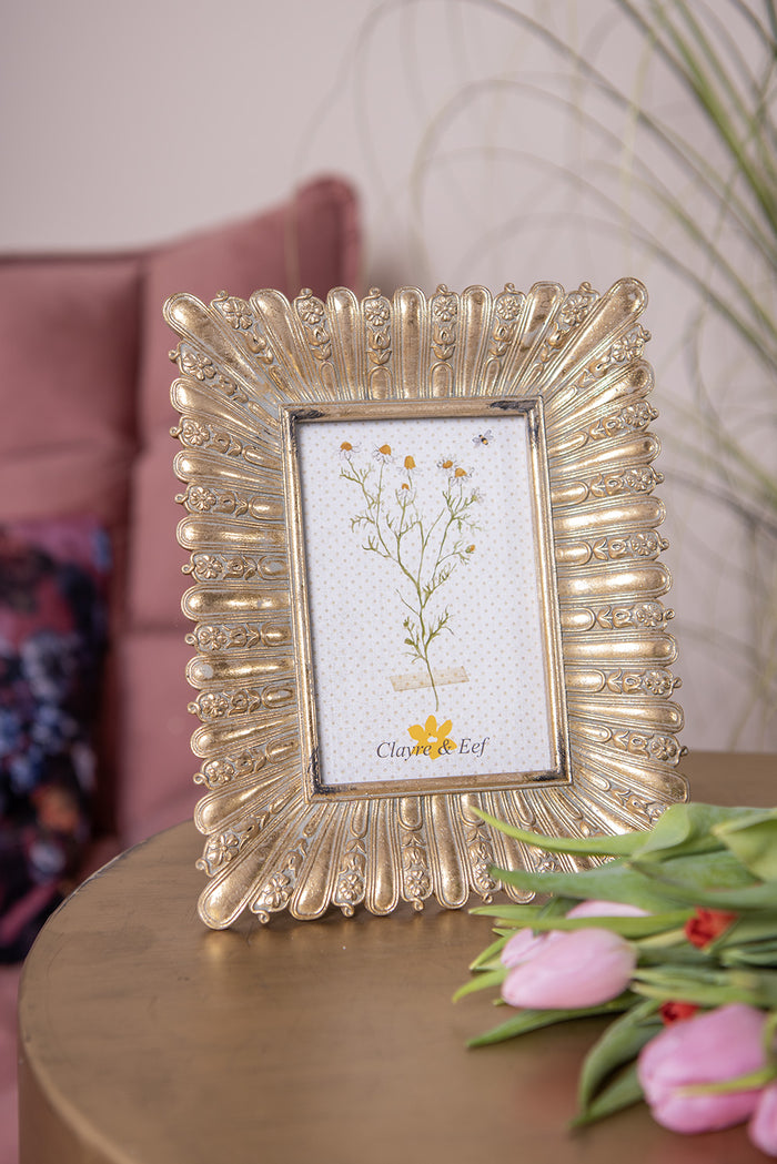 Clayre & Eef Fotolijst 10x15 cm Goudkleurig Kunststof Glas Fotokader