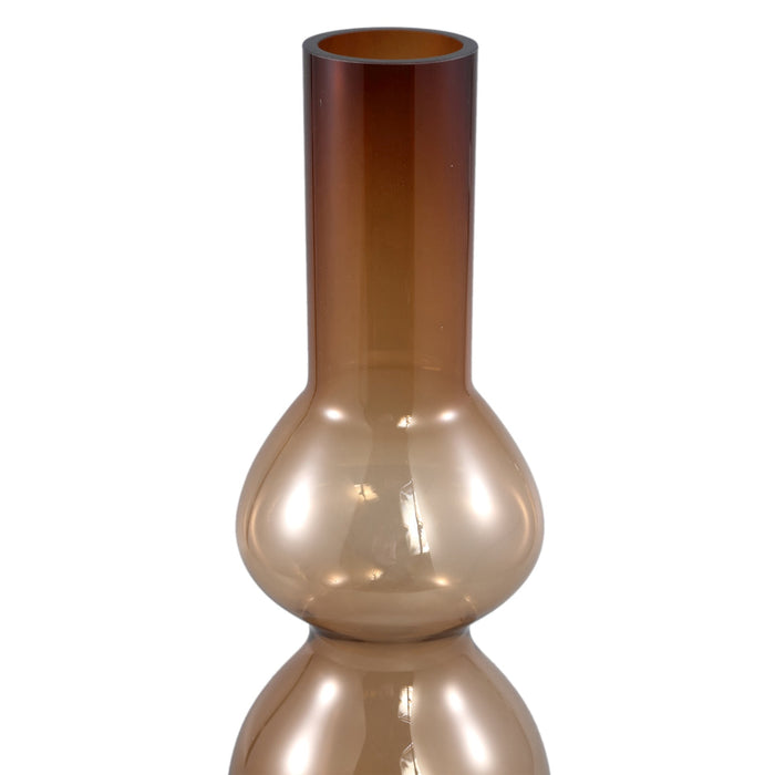 PTMD Joly Brown glass vase long bulb shape L