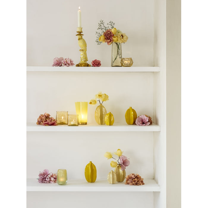 Light & Living Vaas Akosi S - Geel - Keramiek - 10x13x10cm (BxHxD)
