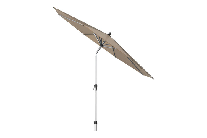 Platinum Riva stokparasol 3 m. rond - Taupe met voet en hoes