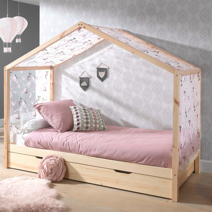 Vipack Dallas Huisbed 90x200 Naturel met Textielset