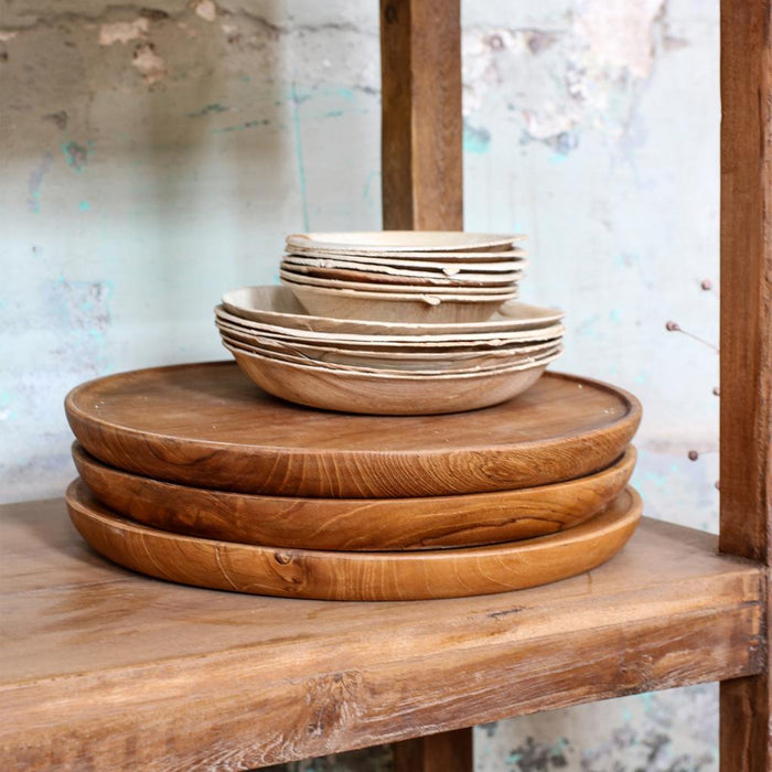 Raw Materials Ronde teakhouten schaal, 28 cm