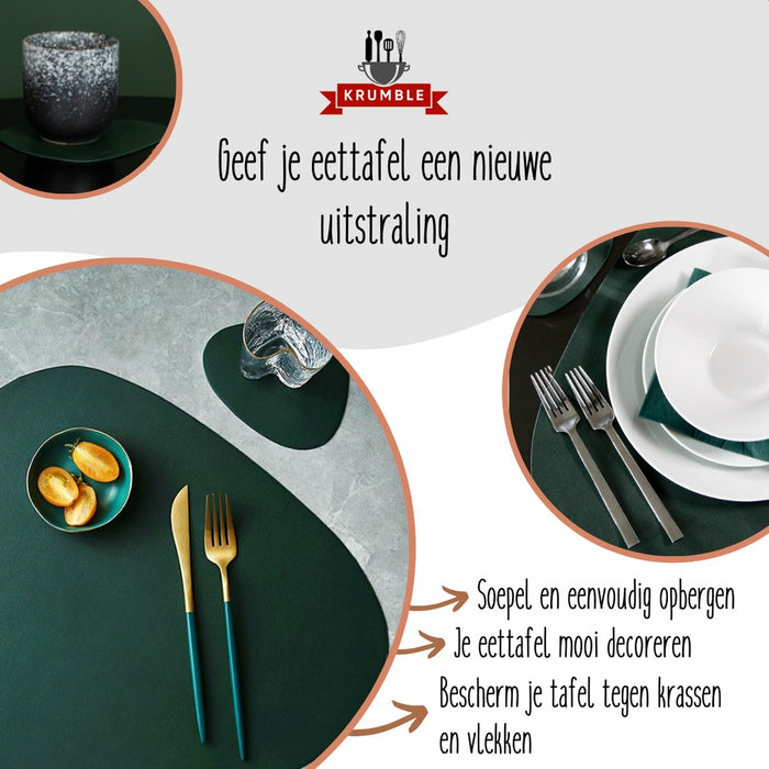 Krumble Placemat set design - 8 stuks - Groen