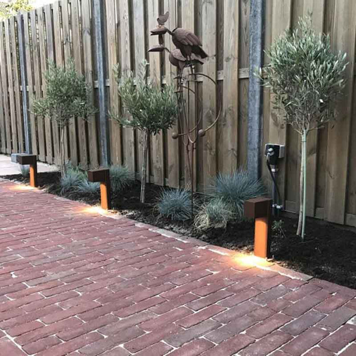 QAZQA Smart staande buitenlamp roestbruin 30 cm IP44 incl. Wifi GU10