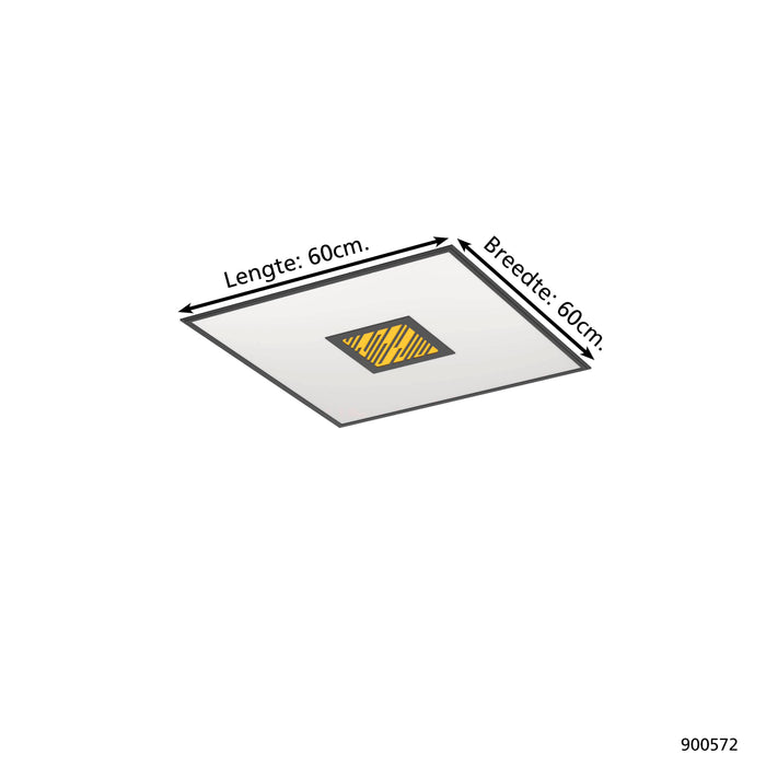 EGLO Bordonara Plafondlamp - LED - 59,5 cm - Zwart|Wit