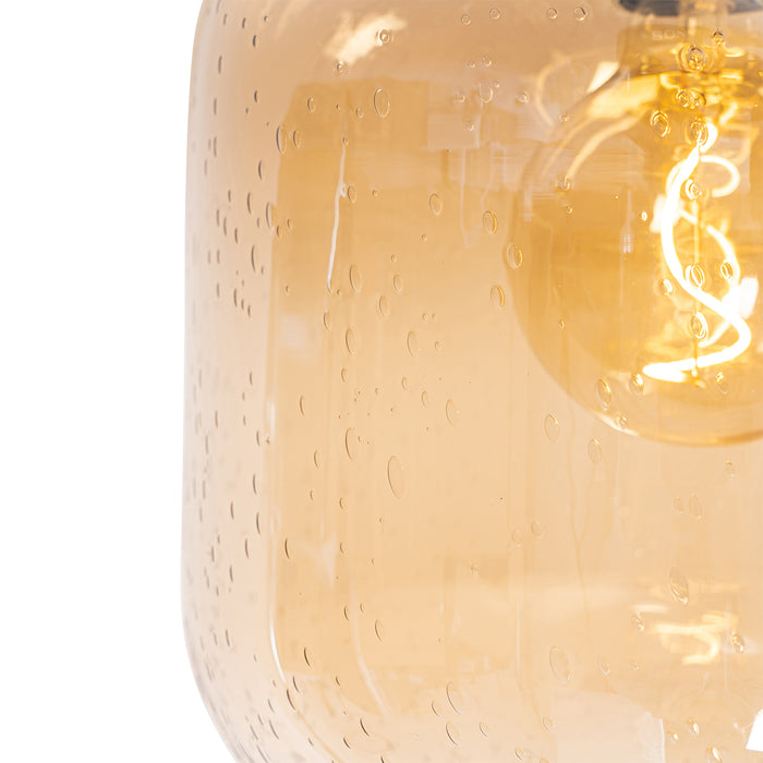 QAZQA Design plafondlamp messing en amber glas - Zuzanna