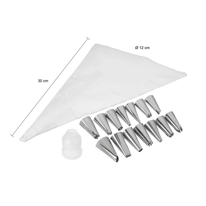 Krumble Slagroom spuitzak met 14 verschillende spuitmondjes