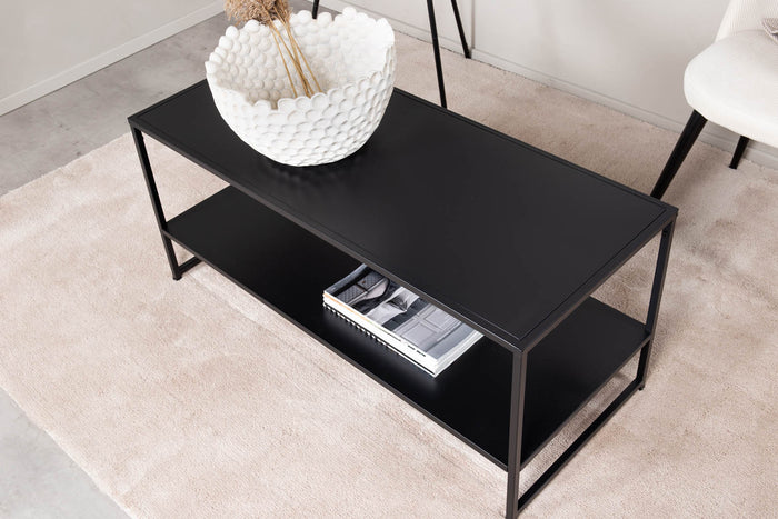 Hioshop Staal salontafel 101,6x43,2cm zwart.
