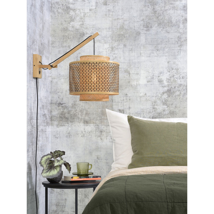 GOOD&MOJO Wandlamp Bhutan - Bamboe|Zwart - 55x44x45cm