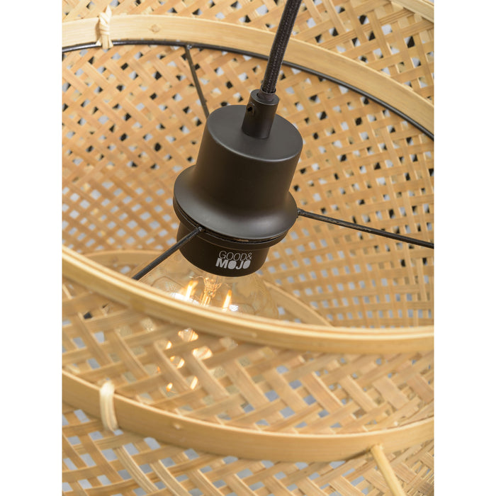 GOOD&MOJO Wandlamp Bhutan - Bamboe|Zwart - 55x44x45cm