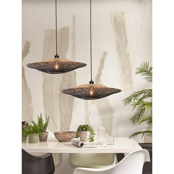 GOOD&MOJO Kalimantan Hanglamp Plat - Ø60cm - Zwart