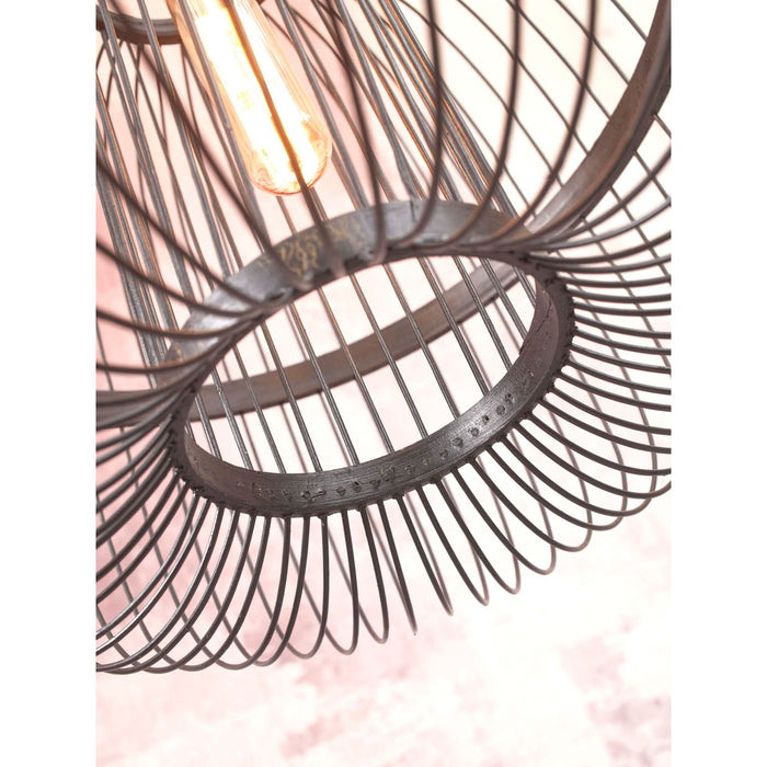 GOOD&MOJO Hanglamp Hokkaido - Bamboe Zwart - Ø25cm