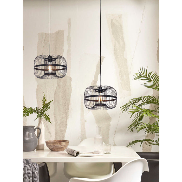 GOOD&MOJO Hanglamp Hokkaido - Bamboe Zwart - Ø38cm