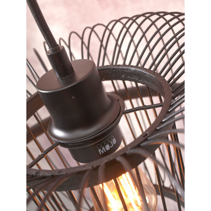 GOOD&MOJO Hanglamp Hokkaido - Bamboe Zwart - Ø38cm