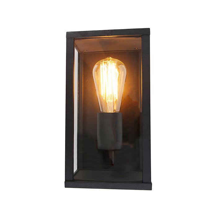 QAZQA Set van 2 Industriële wandlampen zwart 26 cm IP44 - Charlois