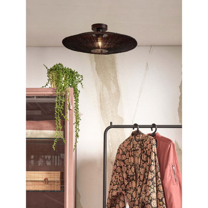 GOOD&MOJO Plafonniere Iguazu - Jute Zwart - Ø55cm