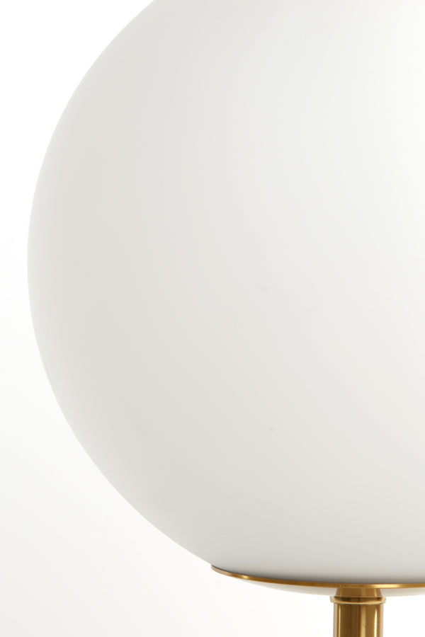 Light&living Tafellamp Ø20x35 cm MEDINA antiek brons+glas mat wit