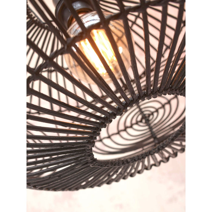 GOOD&MOJO Vloerlamp Madeira - Bamboe|Rotan Zwart - 74x48x176cm