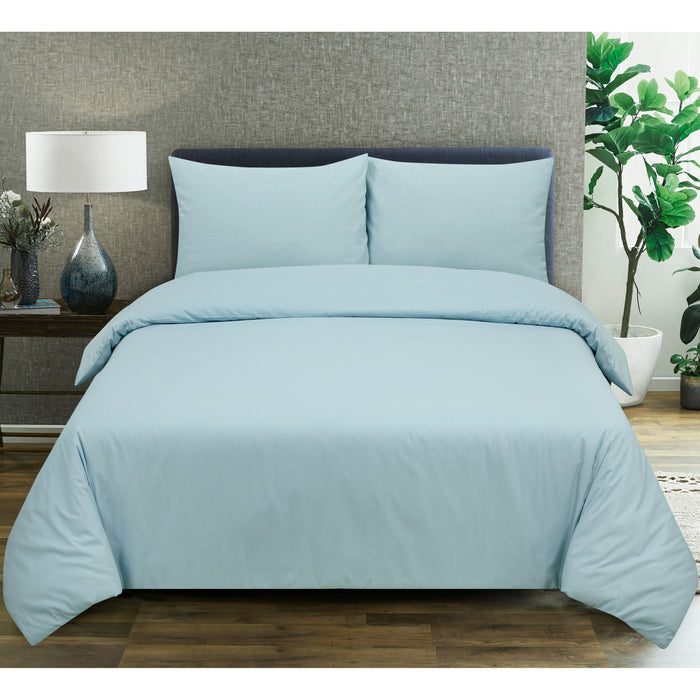 Seashell Dekbedovertrek Uni - 200x200|220cm - oceaan blauw