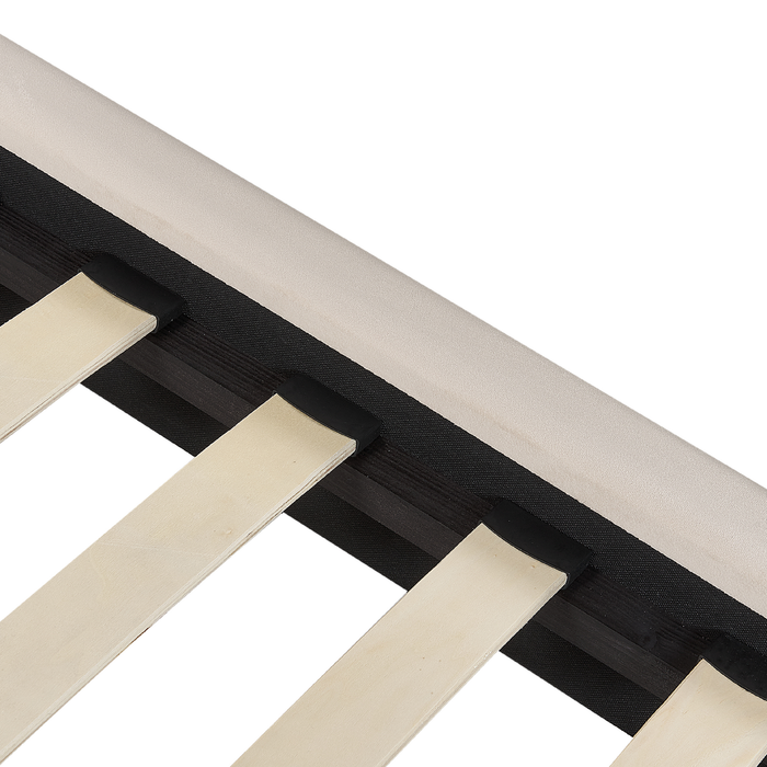 Beliani - FORBACH - Tweepersoonsbed - Beige - 140 x 200 cm - Fluweel