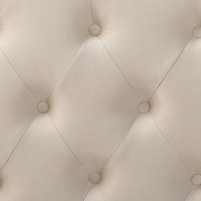 Beliani - FORBACH - Tweepersoonsbed - Beige - 140 x 200 cm - Fluweel