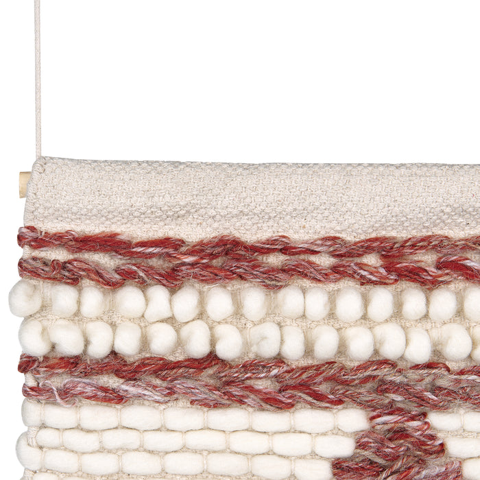 Beliani - SAIF - Wanddecoratie - Donkerrood - Wol