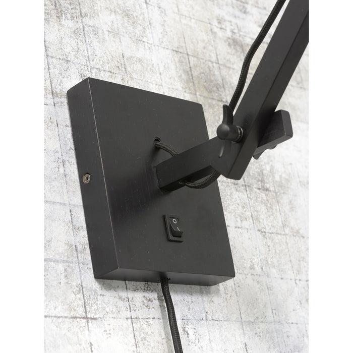 GOOD&MOJO Wandlamp Bromo - Bamboe Zwart|Naturel - 55x40x45cm