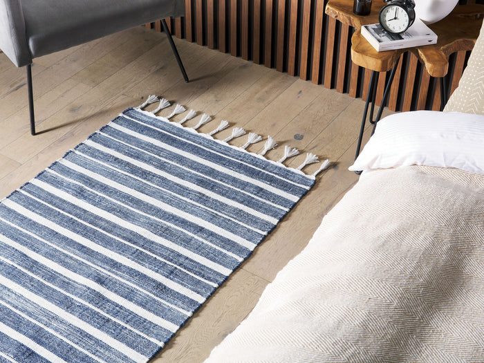 Beliani-BADEMLI-Vloerkleed -Donkerblauw-80 x 150 cm-Synthetisch