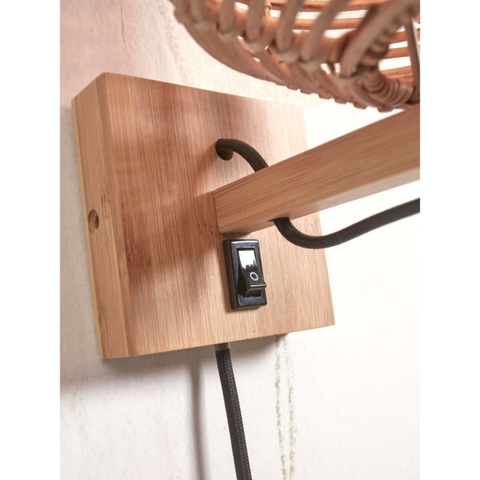 GOOD&MOJO Wandlamp Tanami - Rotan - Ø18cm