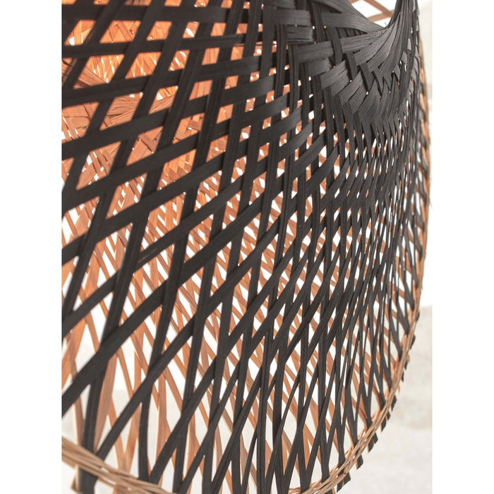 GOOD&MOJO Kalimantan Wandlamp Rond - Ø44cm - Zwart / Bamboe