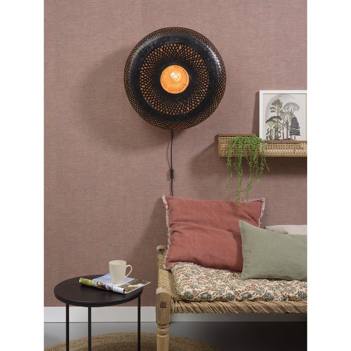 GOOD&MOJO Wandlamp Palawan - Bamboe Zwart - Ø60cm