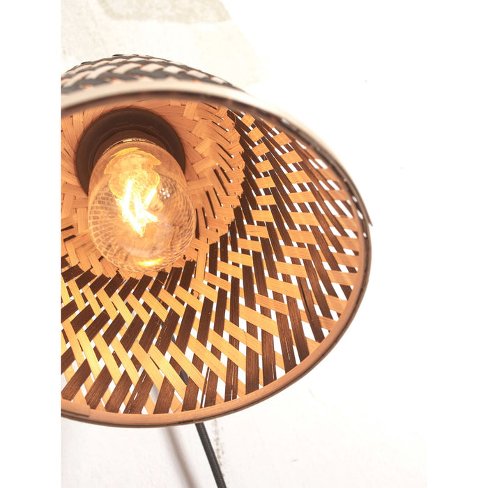 GOOD&MOJO Wandlamp Java - Bamboe Naturel|Zwart - Ø15cm