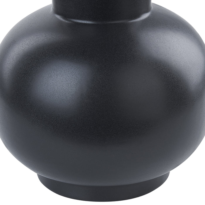 Beliani - PEREA - Bloemenvaas - Zwart - Porselein